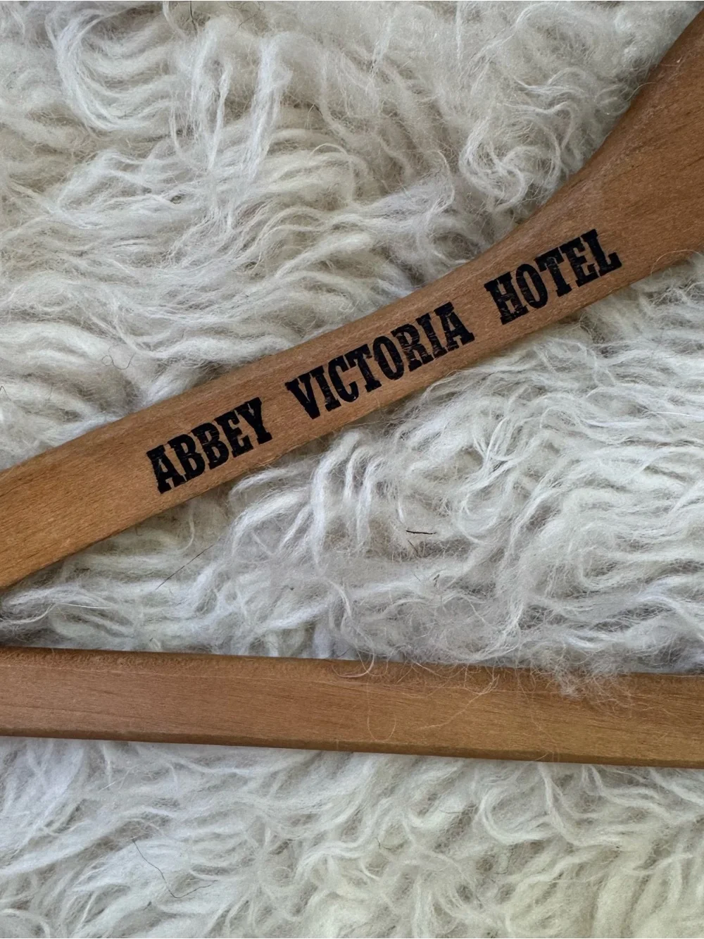 Lot of 3 Vintage Hotel Hangers -- Abbey Victoria, Fairmount, Sheraton